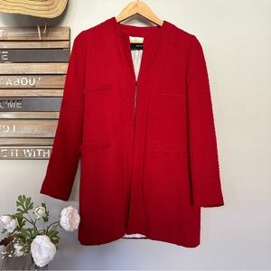 {Zara} Basic Red Tweed Peacoat size XS